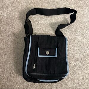 Navy Denim Messenger Bag